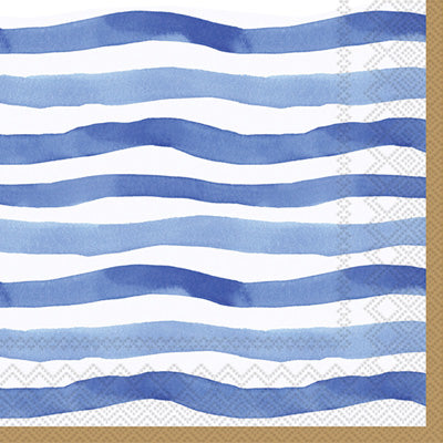 These Wavy Blue Stripes Decoupage Paper Napkins are Imported from Europe. Ideal for Decoupage Crafting, DIY craft projects, Scrapbooking