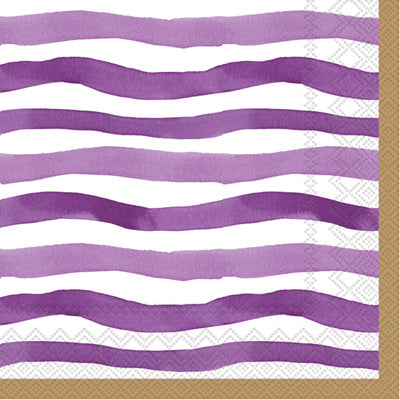 These Wavy Purple Stripes Decoupage Paper Napkins are Imported from Europe. Ideal for Decoupage Crafting, DIY craft projects, Scrapbooking