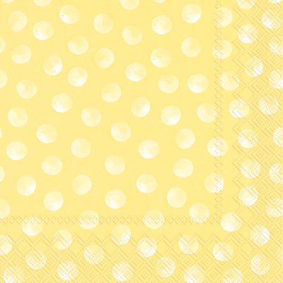 These Piggy Dots Yellow Decoupage Paper Napkins are Imported from Europe. Ideal for Decoupage Crafting, DIY craft projects, Scrapbooking