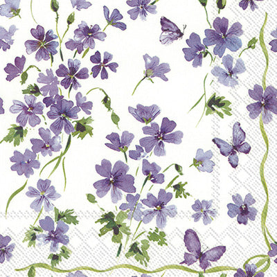 These Purple Spring Floral Decoupage Paper Napkins are Imported from Europe. Ideal for Decoupage Crafting, DIY craft projects, Scrapbooking