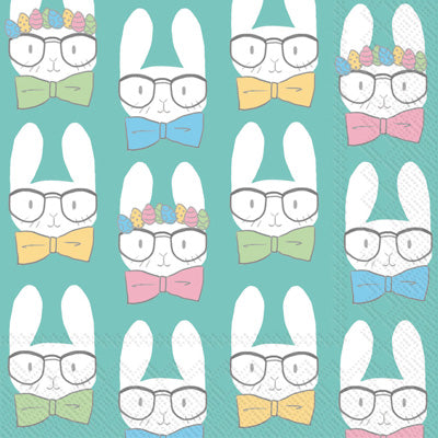 These Easter Bunnies Turquois Decoupage Paper Napkins are Imported from Europe. Ideal for Decoupage Crafting, DIY craft projects, Scrapbooking
