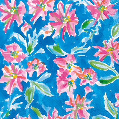 These Leilani Blue Floral Decoupage Paper Napkins are Imported from Europe. Ideal for Decoupage Crafting, DIY craft projects, Scrapbooking, Mixed Media