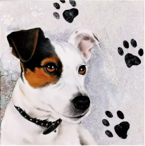 These Jack Russell Dog Decoupage Paper Napkins are of exceptional quality and imported from Europe. Ideal for Decoupage Crafting, DIY craft projects, Scrapbooking