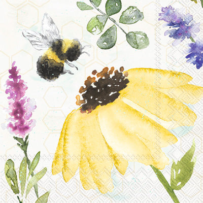 These Summer Bees cream Decoupage Paper Napkins are exceptional quality. Imported from Europe. 3-ply. Ideal for Decoupage Crafting, DIY craft projects