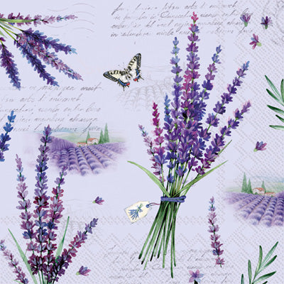These Viola Lavender Decoupage Paper Napkins are exceptional quality. Imported from Europe. 3-ply. Ideal for Decoupage Crafting, DIY craft projects, Scrapbooking, Mixed Media