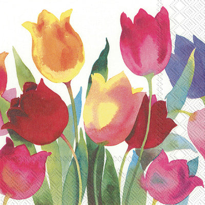 These multi color Powerful Tulip Decoupage Paper Napkins are exceptional quality. Imported from Europe. 3-ply. Ideal for Decoupage Crafting, DIY craft projects, Scrapbooking, Mixed Media