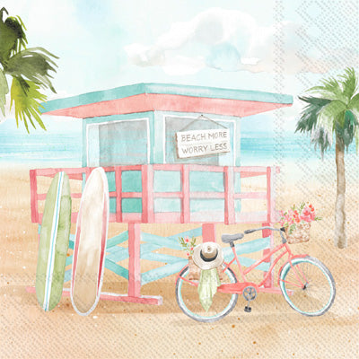 These Miami Beach Decoupage Paper Napkins are exceptional quality. Imported from Europe. 3-ply. Ideal for Decoupage Crafting, DIY craft projects, Scrapbooking, Mixed Media