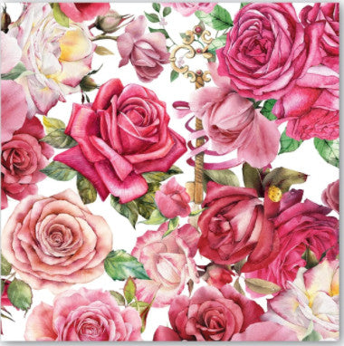 These Royal Rose Michel Design Works Decoupage Paper Napkins are exceptional quality. Imported from Europe. 3-ply. Ideal for Decoupage Crafting, DIY projects, Scrapbooking, Mixed Media