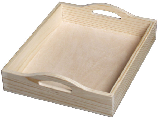 Walnut Hollow-Baltic Birch Rectangle Serving Tray With Handles. Perfect for many creative techniques including woodburning, woodcarving, painting, staining, decoupaging and embellishing