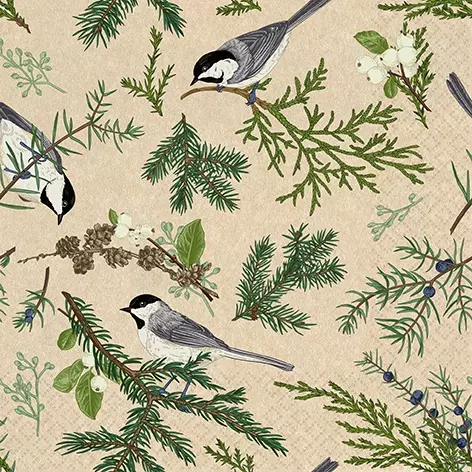 Black and white  Birds on Twigs Decoupage Paper Napkins are Imported from Europe. Ideal for Decoupage Crafting, DIY craft projects, Scrapbooking