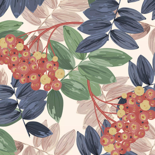 These Fall Beauty Blue beige green leaves and berries  Decoupage Paper Napkins are Imported from Europe. Ideal for Decoupage Crafting, DIY craft projects, Scrapbooking