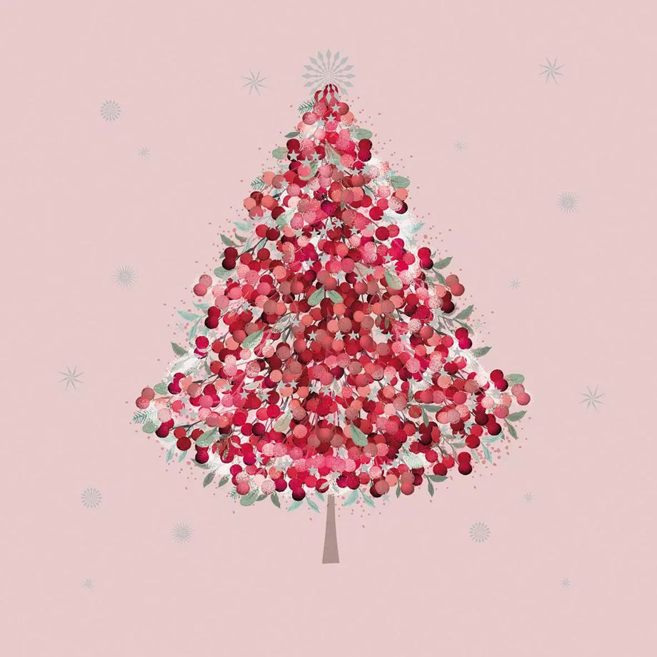Geometry Pink Christmas Tree Towel