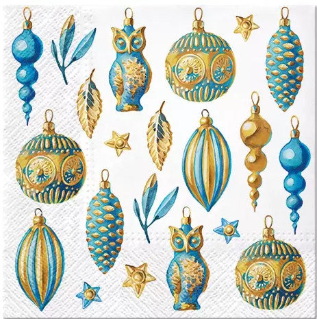 These Christmas Glow Ornaments Decoupage Paper Napkins are of exceptional quality. 3 ply. Imported from Europe. Ideal for Decoupage Crafting, DIY craft projects, Scrapbooking