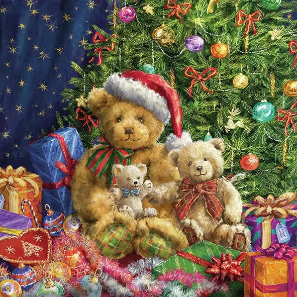 These Christmas Bears Decoupage Paper Napkins are of exceptional quality. 3 ply. Imported from Europe. Ideal for Decoupage Crafting, DIY craft projects, Scrapbooking