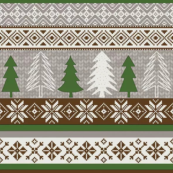 These Knitted Trees Green Christmas Decoupage Paper Napkins are of exceptional quality. 3 ply. Imported from Europe. Ideal for Decoupage Crafting, DIY craft projects, Scrapbooking