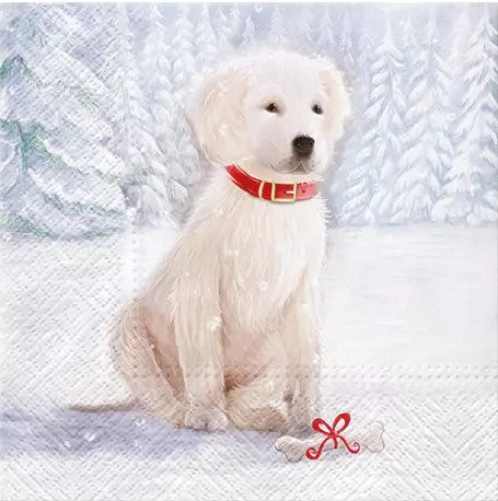 These Snow Dog Decoupage Paper Napkins are of exceptional quality. 3 ply. Imported from Europe. Ideal for Decoupage Crafting, DIY craft projects, Scrapbooking
