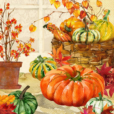 These Heirloom Pumpkins Fall Decoupage Paper Napkins are of exceptional quality. 3 ply. Imported from Europe. Ideal for Decoupage Crafting, DIY craft projects, Scrapbooking