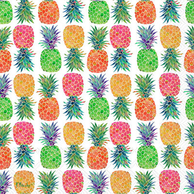 These Tahiti Pineapple repeat pattern European Decoupage Paper Napkins are of exceptional quality. 3 ply. Ideal Decoupage Paper for Scrapbooking, Mixed Media