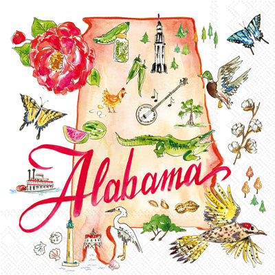 These Alabama State themed European Decoupage Paper Napkins are of exceptional quality. 3 ply. Ideal Decoupage Paper for Scrapbooking, Mixed Media Art