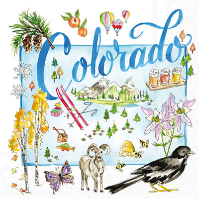 These Colorado state European Decoupage Paper Napkins are of exceptional quality. 3 ply. Ideal Decoupage Paper for Scrapbooking, Mixed Media Art