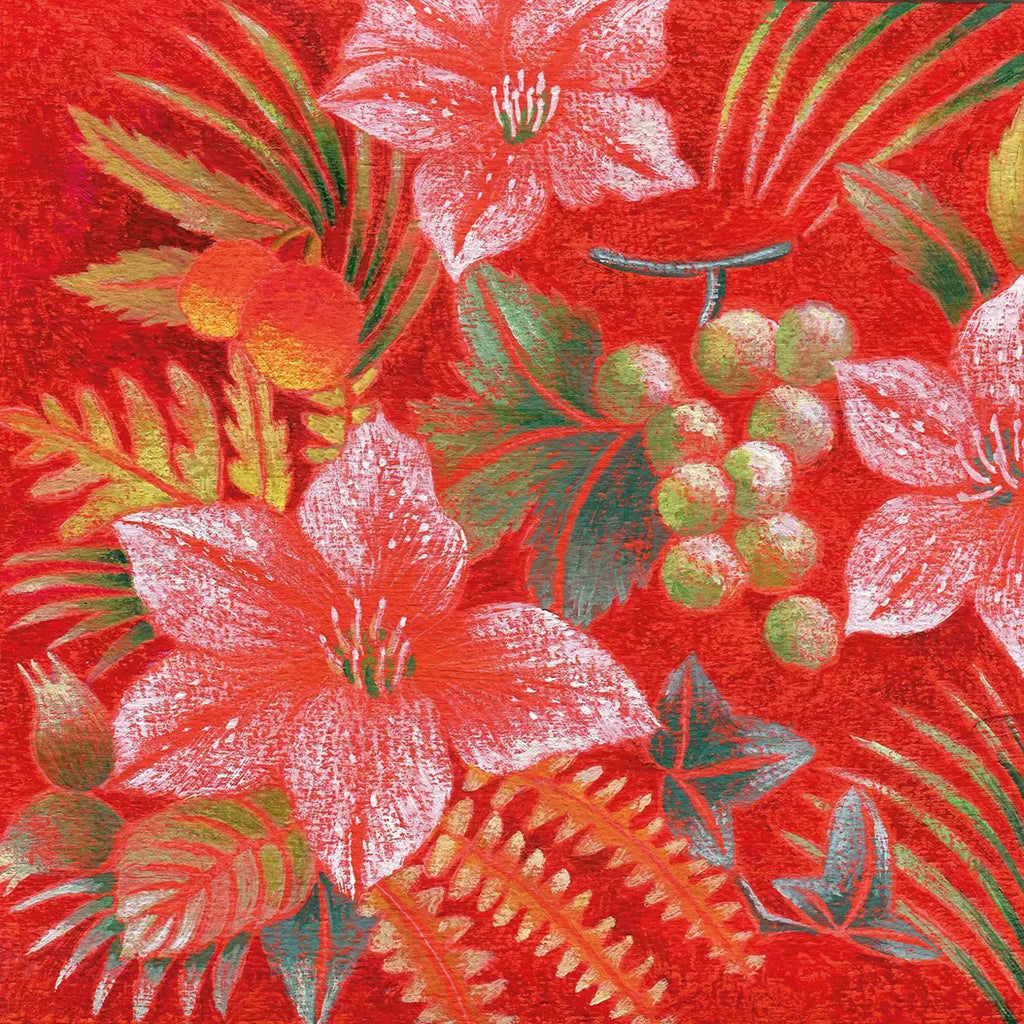 These red flowers Flore Rosso European Decoupage Paper Napkins are of exceptional quality. 3 ply. Ideal Decoupage Paper for Scrapbooking, Mixed Media