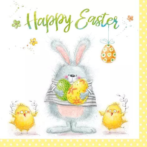 These Funny Easter Team bunny and yellow chicks European Decoupage Paper Napkins are of exceptional quality. 3 ply. Ideal Decoupage Paper for Scrapbooking