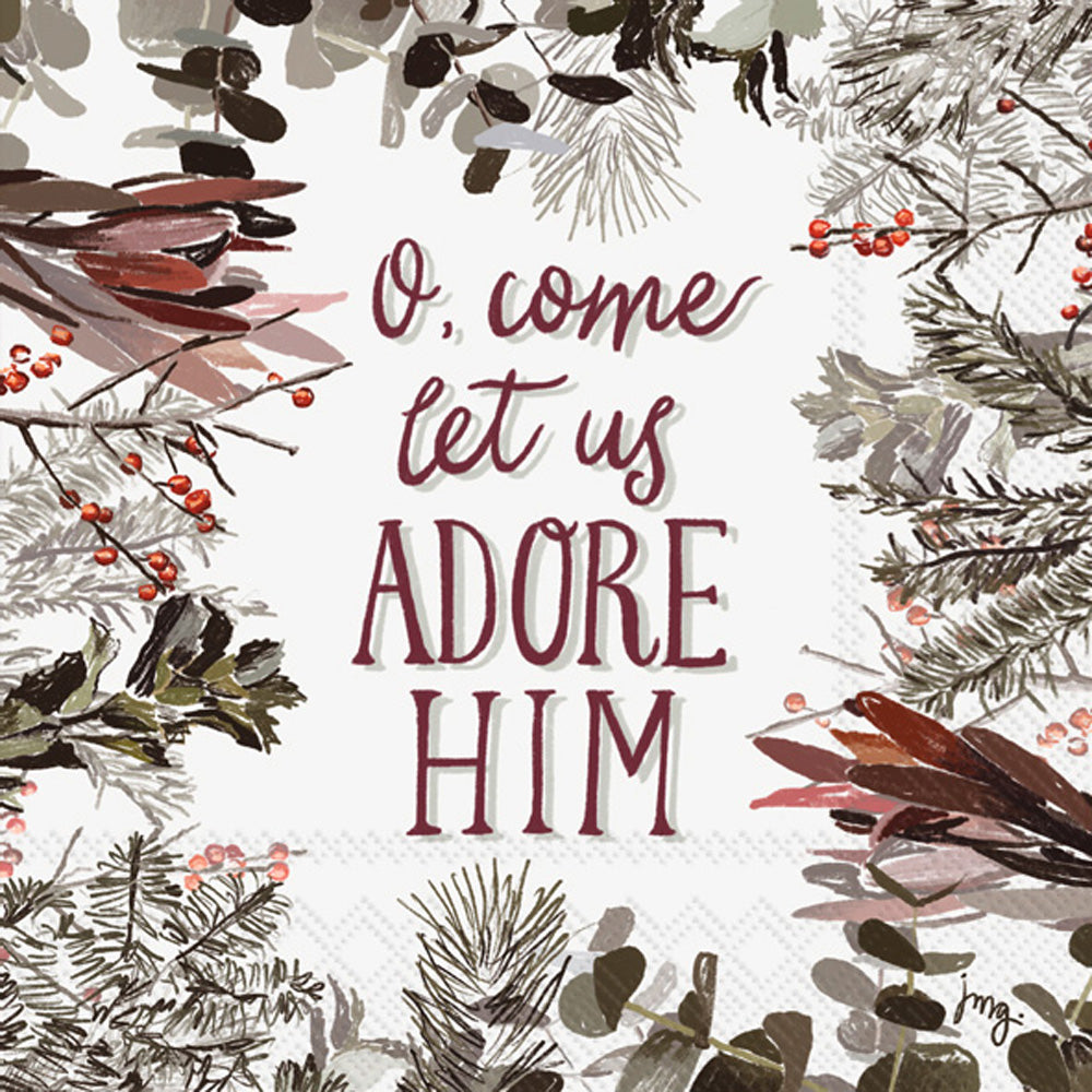 These Christmas O come let us Adore Him European Decoupage Paper Napkins are of exceptional quality. 3 ply. Ideal Decoupage Paper for Scrapbooking,