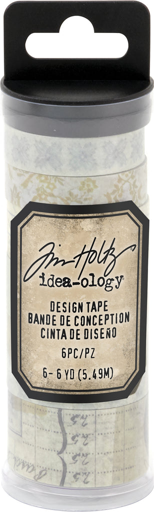 Tim Holtz Idea-Ology Salvaged Design Tape can be used for project embellishments and borders. Adhesive backed. Each package contains multiple rolls and designs. Perfect for Decoupage