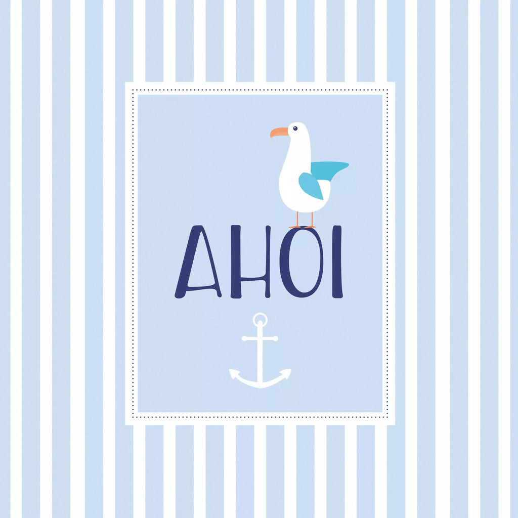 These blue Ahoi nautical European Decoupage Paper Napkins are of exceptional quality. 3 ply. Ideal Decoupage craft paper for Scrapbooking