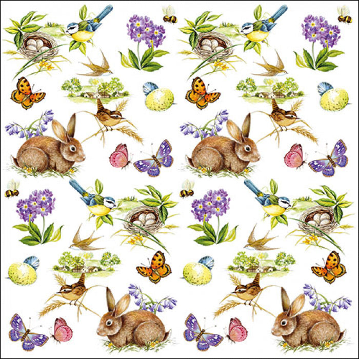 These Easter Feeling bunnies and birds European Decoupage Paper Napkins are of exceptional quality. 3 ply. Ideal Decoupage