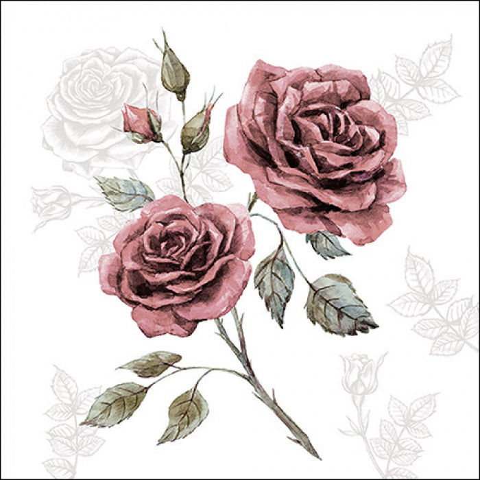 20Pcs/Bag Rose Chinese Peony Flowers Decoupage Paper Napkins