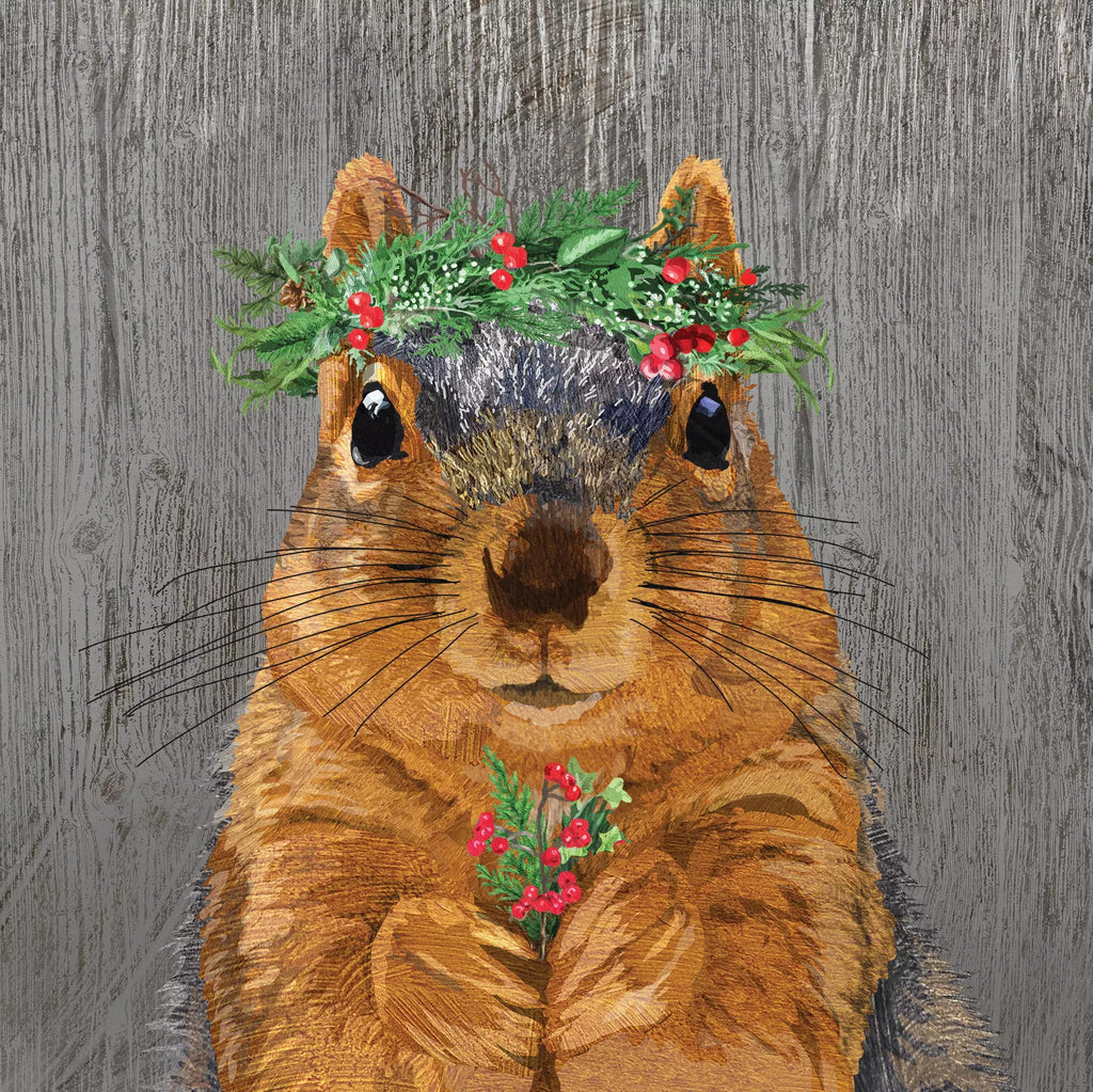 These Winter berry squirrel European Decoupage Paper Napkins are of exceptional quality. 3 ply. Ideal Decoupage craft paper for Scrapbooking