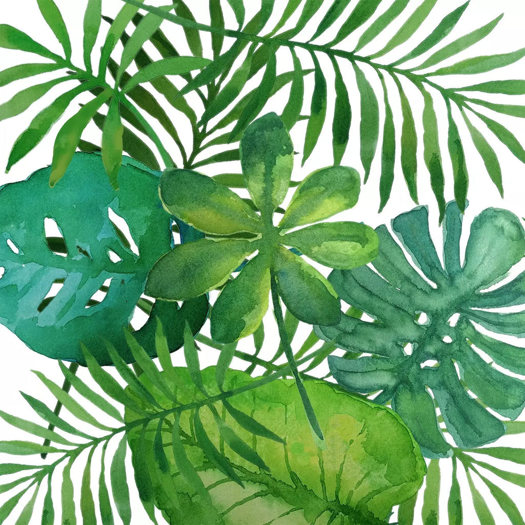 These green tropical leaves foliage European Decoupage Paper Napkins are of exceptional quality. 3 ply. Ideal Decoupage craft paper for Scrapbooking