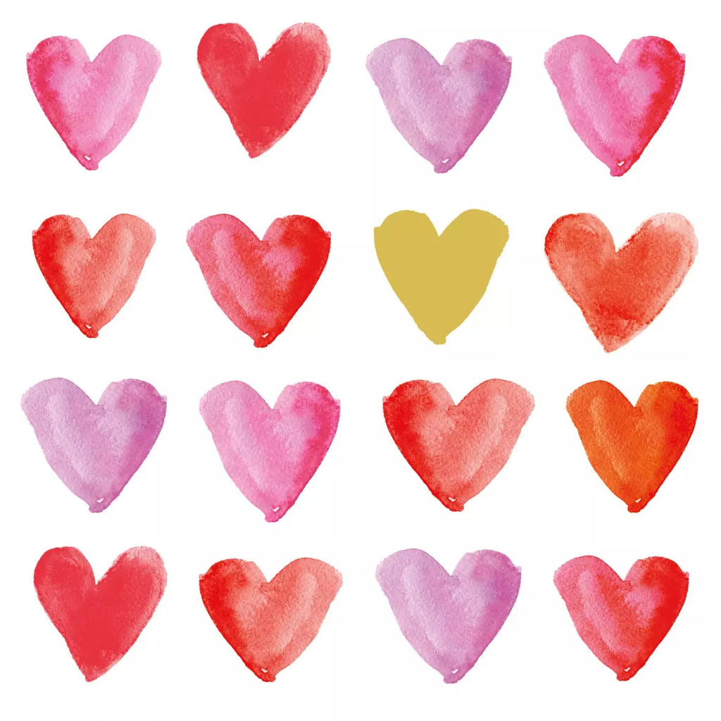 These Aquarell hearts gold pink European Decoupage Paper Napkins are of exceptional quality. 3 ply. Ideal Decoupage craft paper for Scrapbooking, Mixed Media