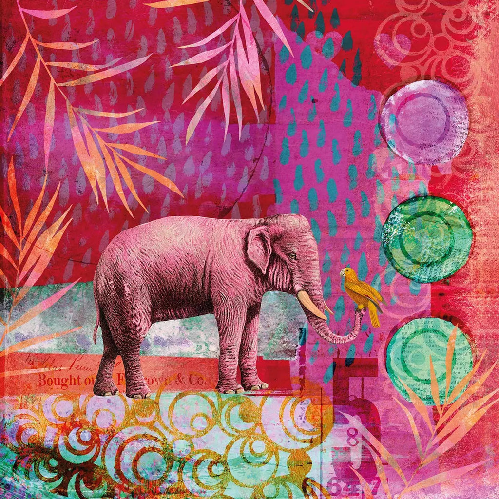 These PPD pink India elephant European Decoupage Paper Napkins are of exceptional quality. 3 ply. Ideal Decoupage craft paper for Scrapbooking