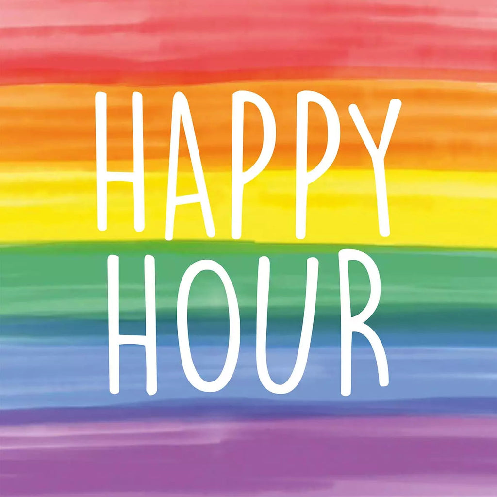 These PPD rainbow colored Happy Hour European Decoupage Paper Napkins are of exceptional quality. 3 ply. Ideal Decoupage craft paper