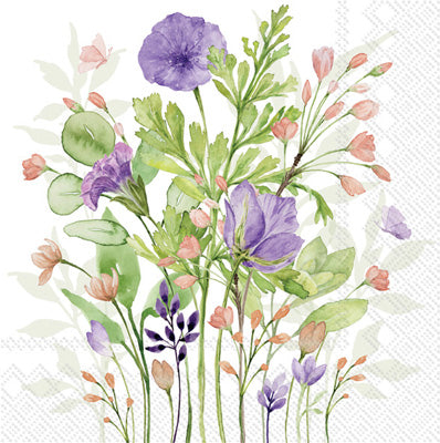 Purple Florals European Decoupage Paper Napkins of exceptional quality. 3 ply. Ideal Decoupage Paper for Collage, Scrapbooking, Mixed Media