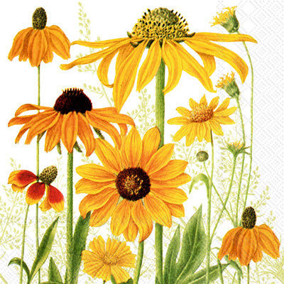 Danielle Sunflowers European Decoupage Craft Paper Napkins of exceptional quality. 3 ply. Ideal decorative craft paper