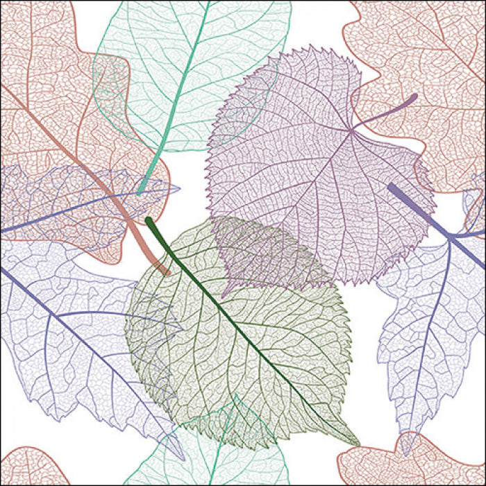 Green, purple and pink transparent Skeleton leaves Craft Paper Napkin for Decoupage, Scrapbook, Collage