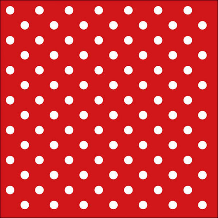 Red and white Dots Craft Paper Napkin for Decoupage, Scrapbooking