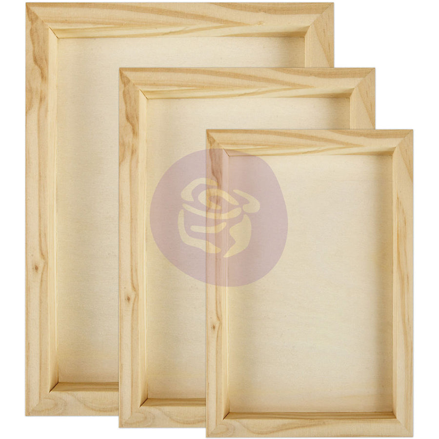 Prima Marketing-Relic & Artifacts Archival Case Wooden Trays: Set of 3 Rectangle. For home decor or mixed media project! This package contains one 6 x 4 x 3/4 inch wooden tray, one 7 x 5 x 3/4 inch wooden tray and one 8 x 6 x 3/4 inch wooden tray