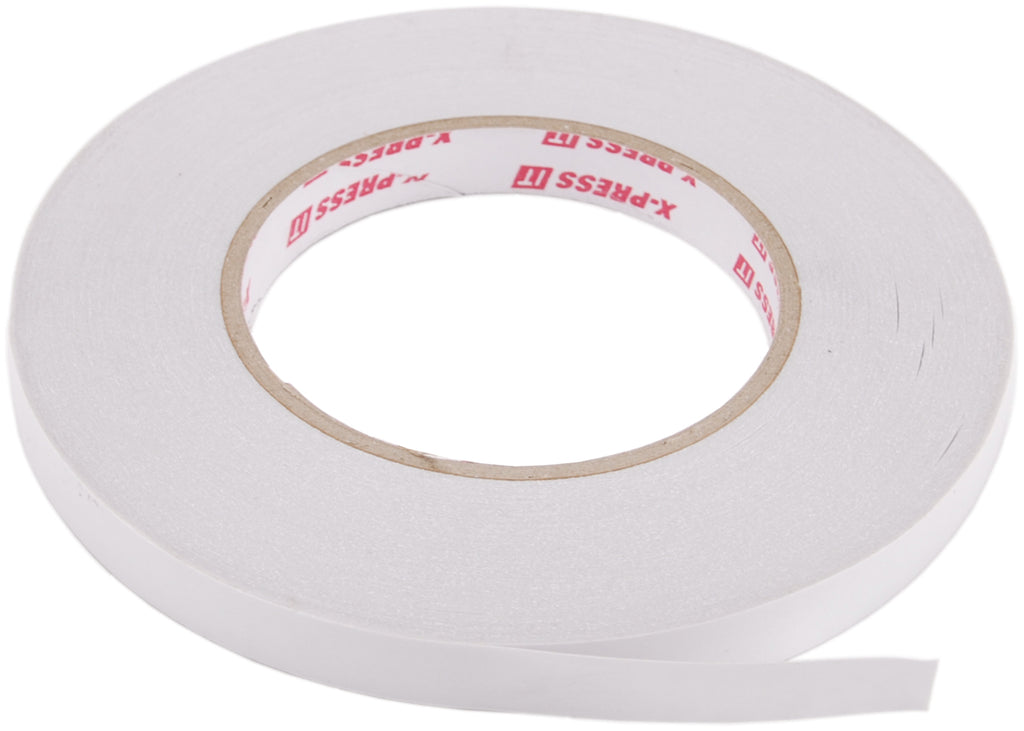 X-Press It is a high tack, double-sided tape that is extra strong, heat-resistant, acid-free & solvent-free. Easily applied by hand and offers a high grip on metals, glass, wood, paper, plastic, fabric