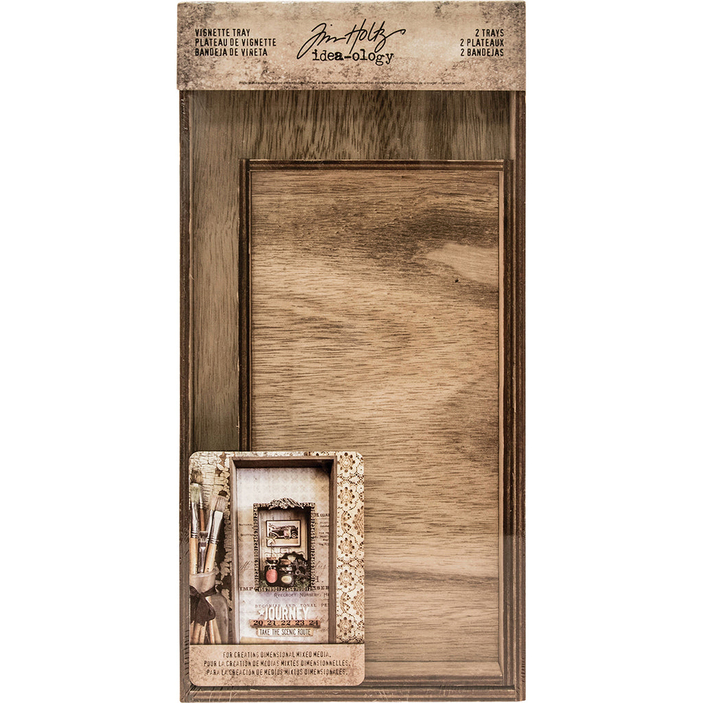 Idea-Ology Wooden Vignette Trays 2/Pkg Tim Holtz-Idea Ology Wooden Vignette Trays: Brown. These trays are ideal for creating dimensional collage and mixed media projects