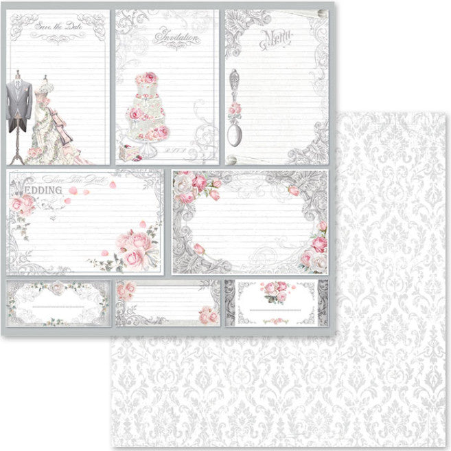 Beautiful Wedding Stamperia Scrapbooking Paper Set. These beautiful high quality papers by Stamperia are themed sets with coordinating designs. They are 190g weight. Perfect for your next Decoupage Craft