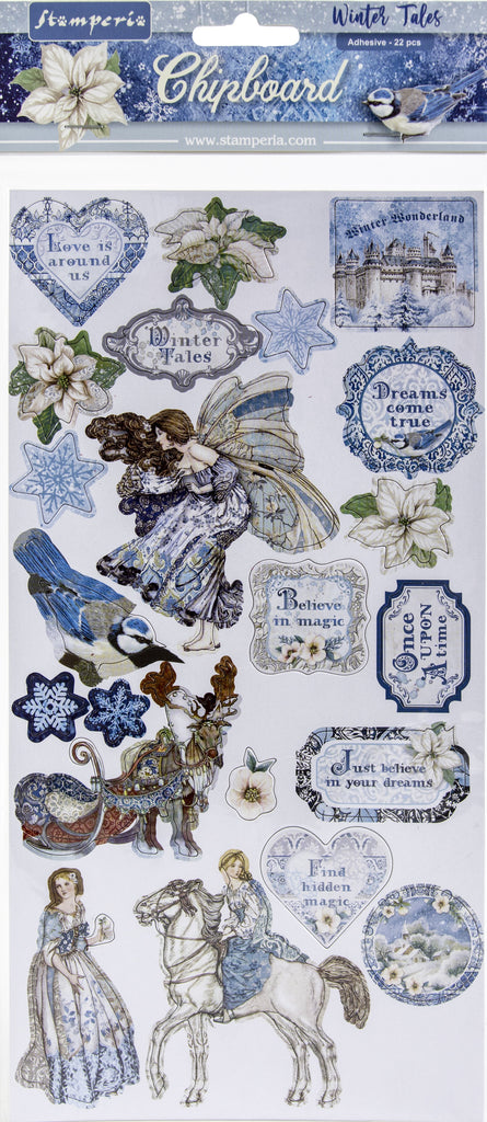 Stamperia Winter Tales Chipboard Die Cuts have an adhesive backing. They feature beautiful collections designed by top European artists