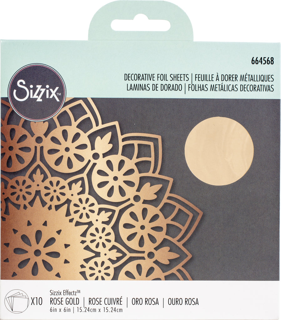 Sizzix Effectz Decorative Foil Sheets 6"x6" 10/Pkg. Add shimmer and shine to any project. This pack of 10 sheets can add a metallic element to your projects