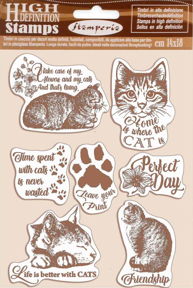 Stamperia Cats High Definition Rubber Stamps for Craft Projects