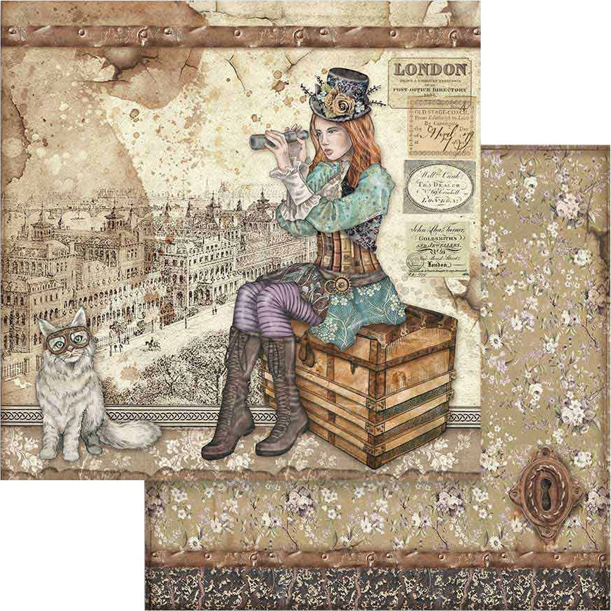 Beautiful Lady Vagabond Stamperia Scrapbooking Paper Set. These beautiful high quality papers by Stamperia are themed sets with coordinating designs. They are 190g weight. Perfect for your next Decoupage Craft