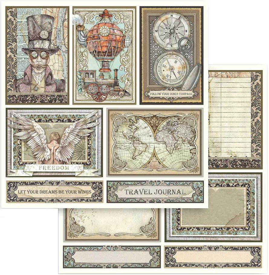 Beautiful Sir Vagabond Stamperia Scrapbooking Paper Set. These beautiful high quality papers by Stamperia are themed sets with coordinating designs. They are 190g weight. Perfect for your next Decoupage Craft