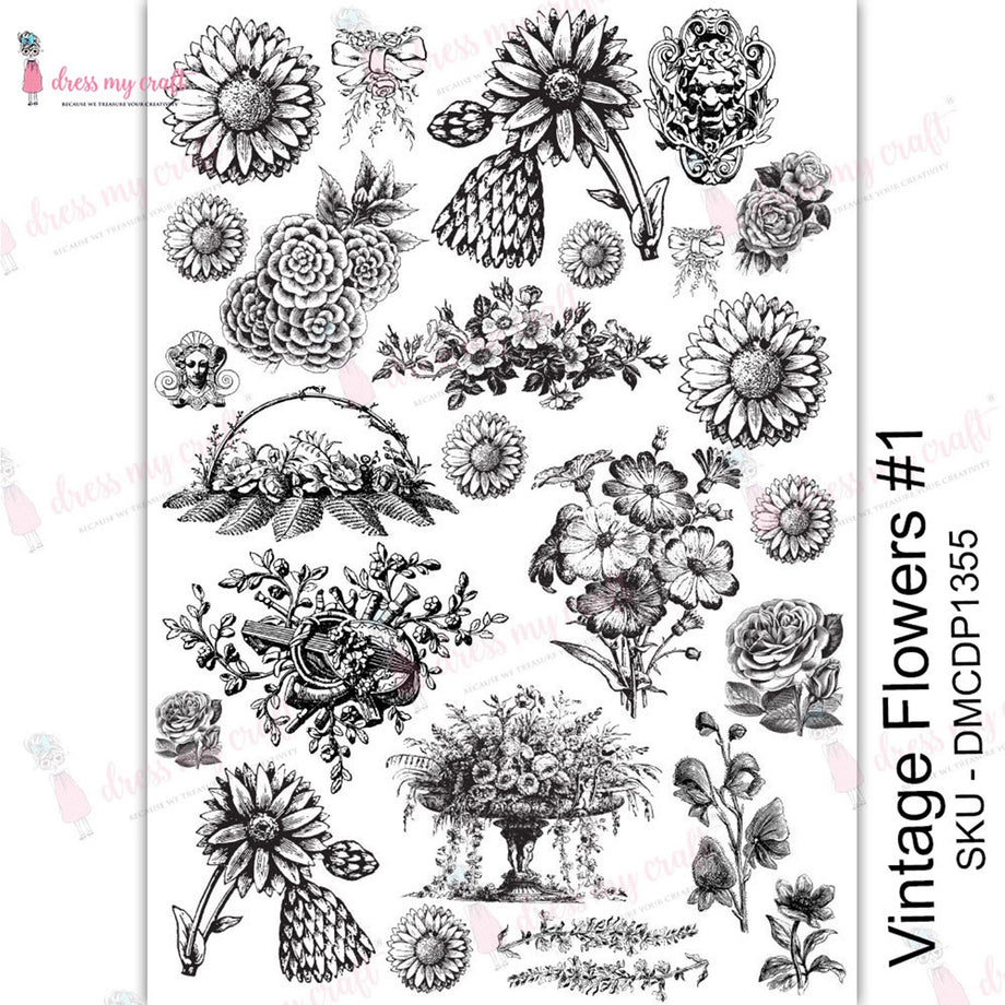 Shop Vintage Flowers Dress My Craft Transfer Me Papers for DIY Crafts –  Decoupage Napkins.Com